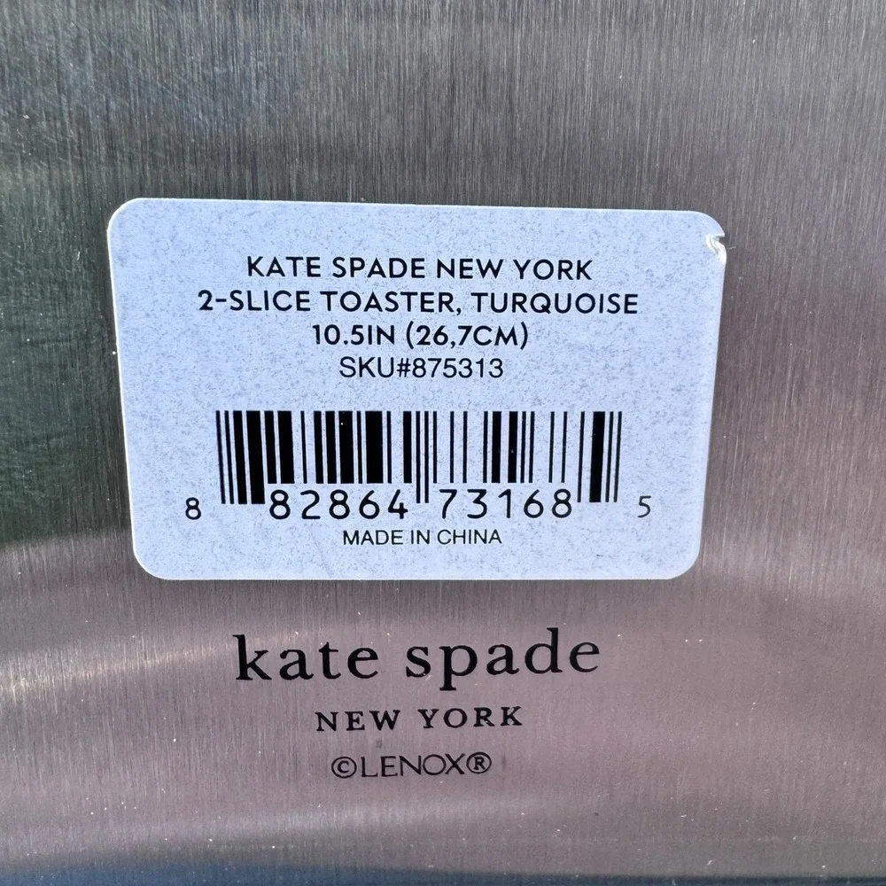 Kate Spade New York Vintage Turquoise 2-Slice Toaster‎ Retro *New Open Box READ*